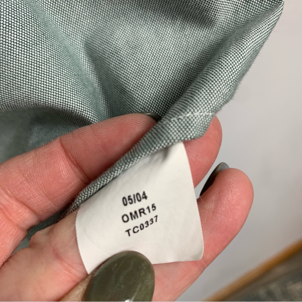 LL Bean Green Cotton Single Needle Tailoring 17.5-34 Button Down Shirt - Picture 4 of 9